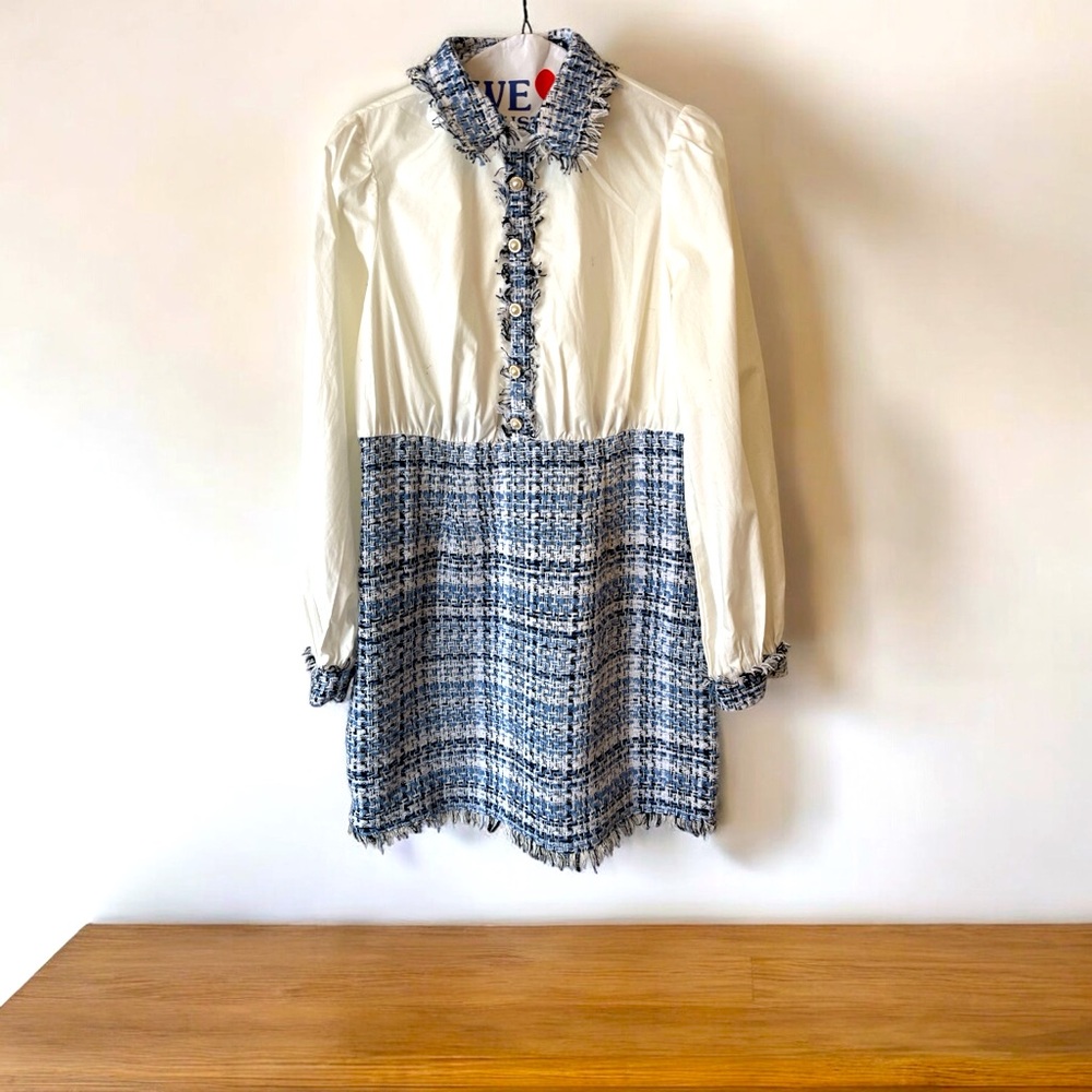Shein blue/white/navy/dress runs smaller